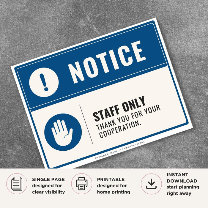 Staff Only Sign