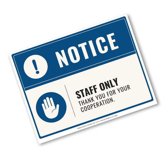 Staff Only Sign