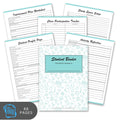 Collection of educational planner pages with a cover sheet on a white background