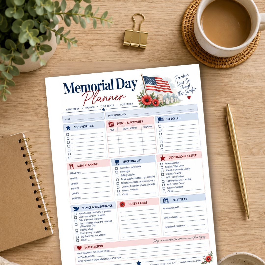 Memorial Day Planner