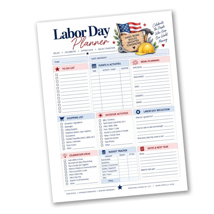 Labor Day Planner