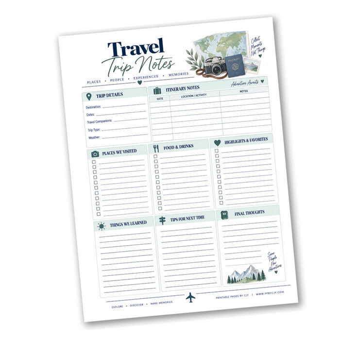 Travel Trip Notes