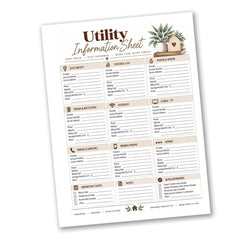 Utility Information Sheet