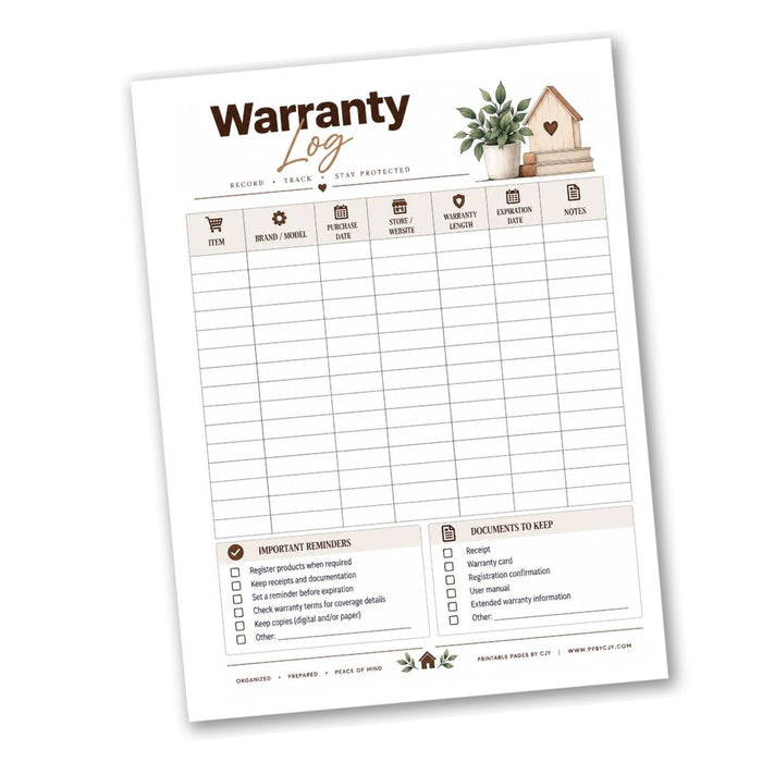Warranty Log