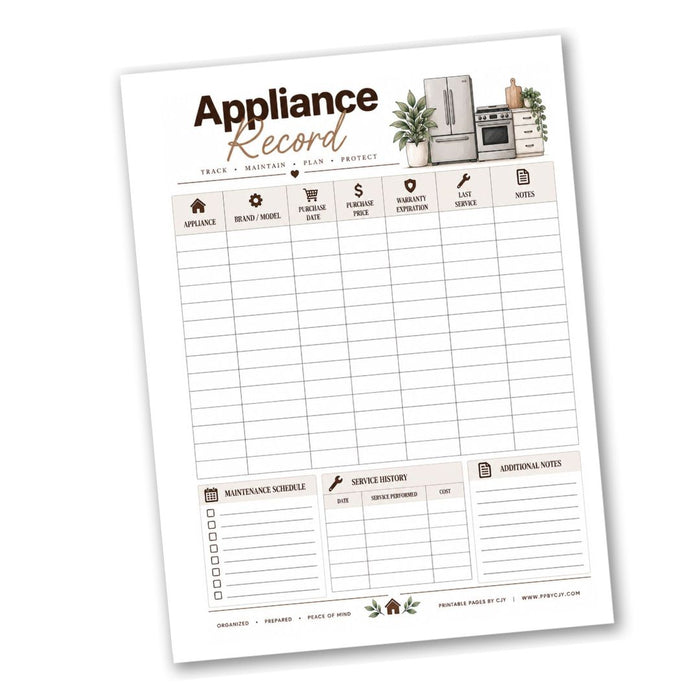 Appliance Record