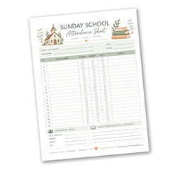 Sunday School Attendance Sheet