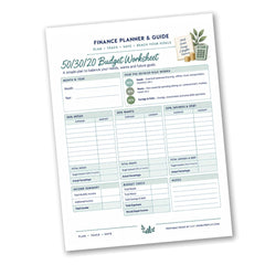 50/30/20 Budget Worksheet