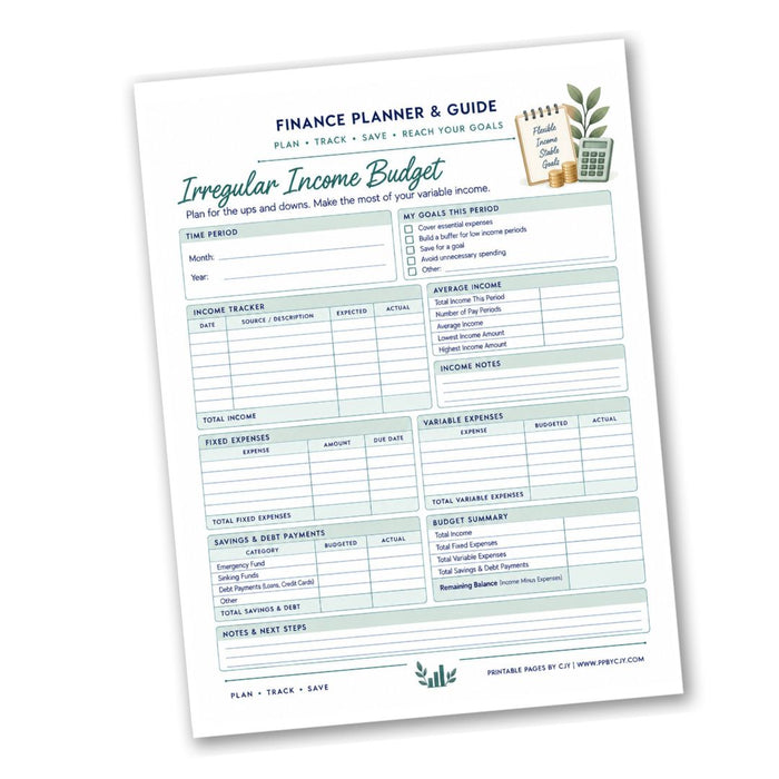 Irregular Income Worksheet
