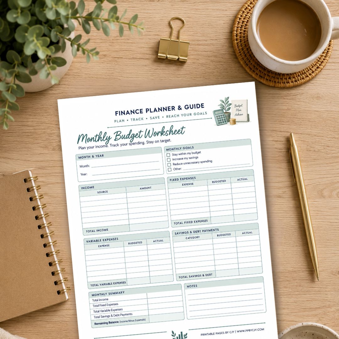 Monthly Budget Worksheet