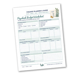 Paycheck Budget Worksheet