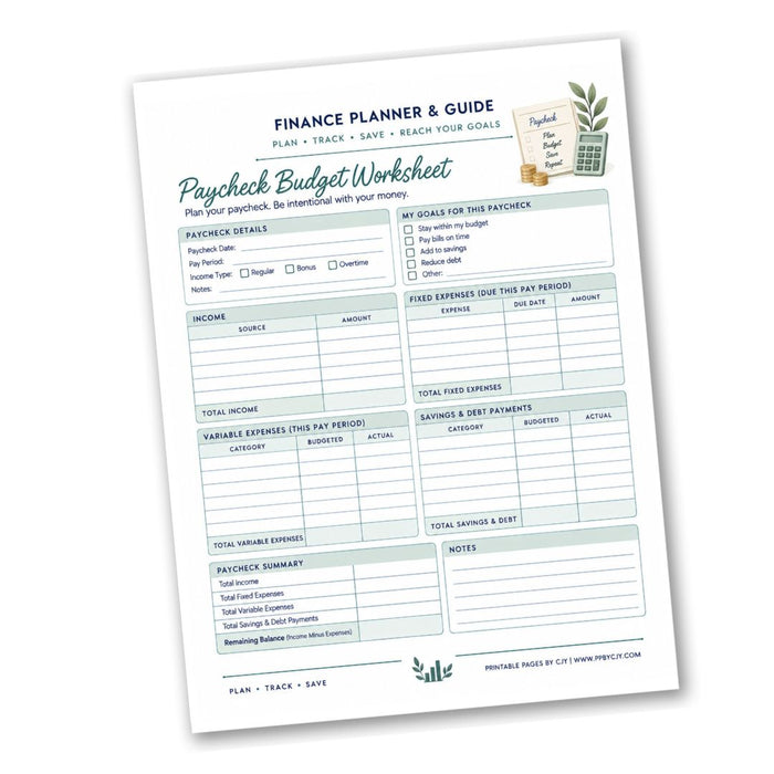 Paycheck Budget Worksheet