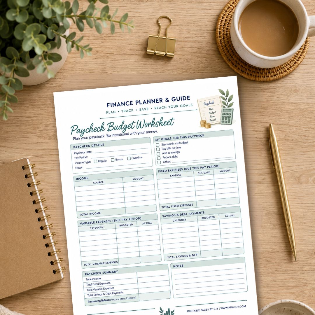 Paycheck Budget Worksheet