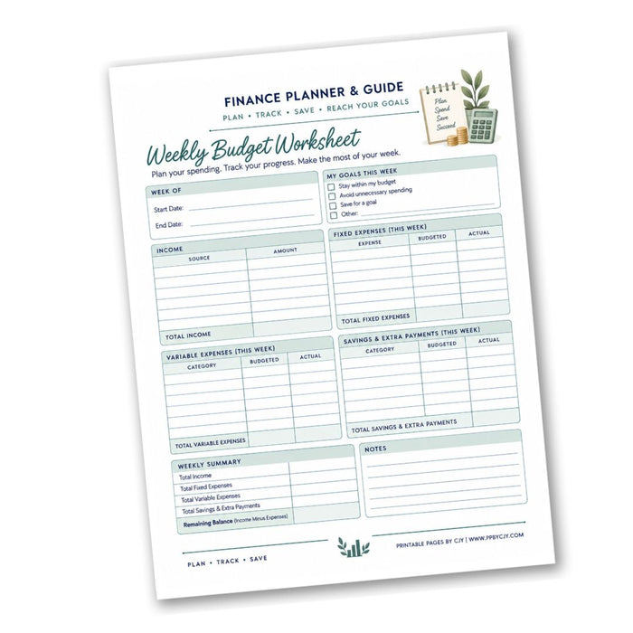 Weekly Budget Worksheet