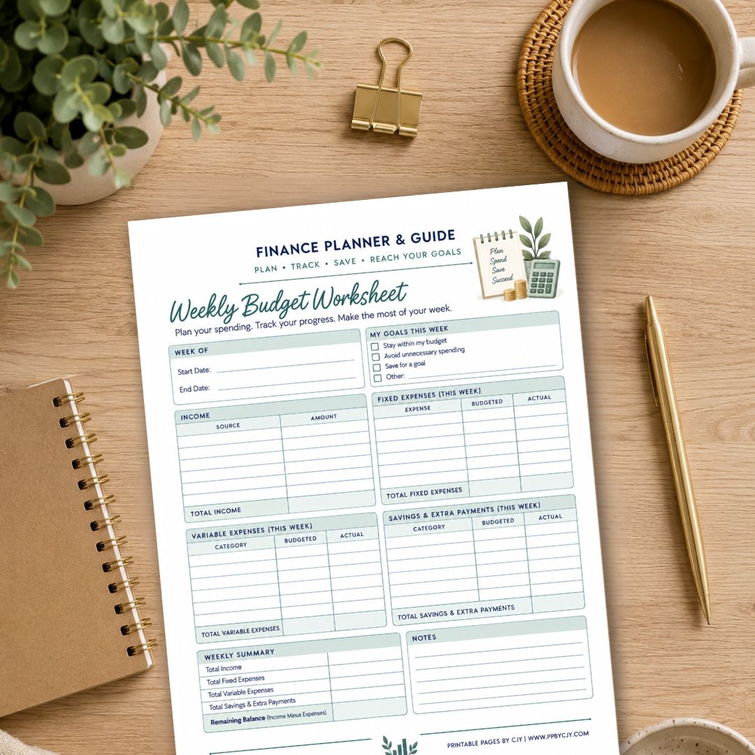 Weekly Budget Worksheet