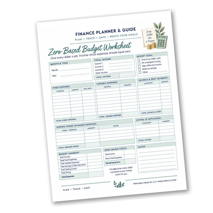 Zero-Based Budget Worksheet
