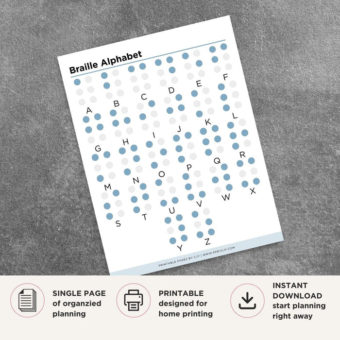 Braille Alphabet Chart