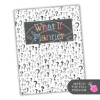 Planner with question mark pattern and 'What If Planner' text on a white background