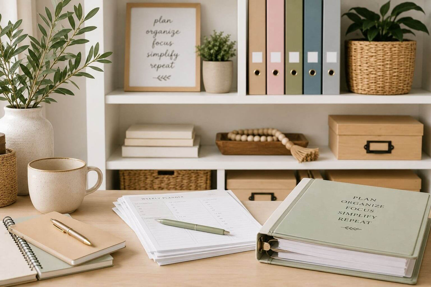 Printable planner pages and organization tools