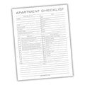 Apartment checklist form on a white background