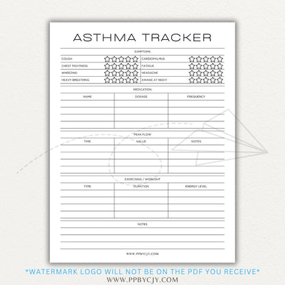 Track asthma symptoms, medications, and triggers with this printable asthma tracker