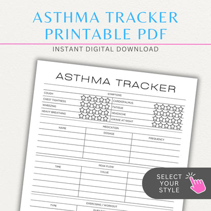 Track asthma symptoms, medications, and triggers with this printable asthma tracker