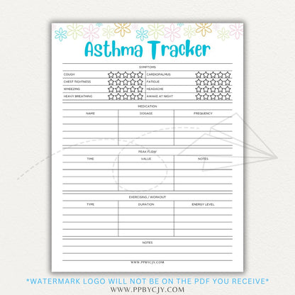 Track asthma symptoms, medications, and triggers with this printable asthma tracker