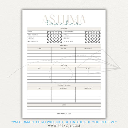 Track asthma symptoms, medications, and triggers with this printable asthma tracker