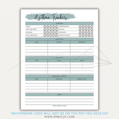 Track asthma symptoms, medications, and triggers with this printable asthma tracker
