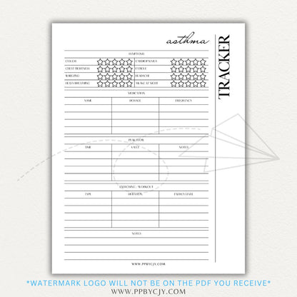 Track asthma symptoms, medications, and triggers with this printable asthma tracker