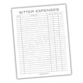 Babysitter Expense Tracker Printable PDF Template