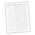 Bartender Checklist Printable PDF Template
