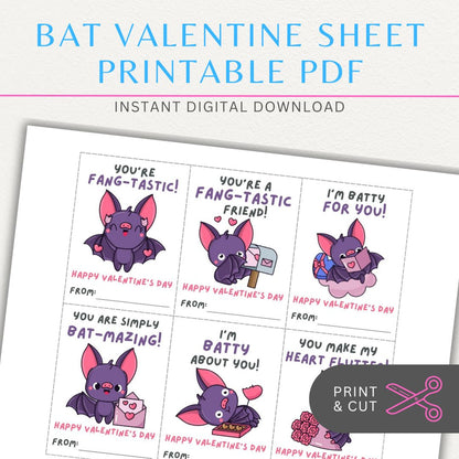 Cute bat-themed Valentine's Day cards with playful bat quotes, perfect for a unique Valentine’s gift or card.