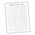 BBQ Supply Inventory Printable PDF Template
