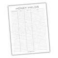 Beekeeping Honey Yields Printable PDF Template