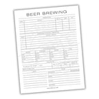 Beer brewing log sheet on a white background