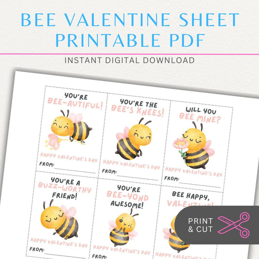 Bee-themed Valentine’s Day cards featuring cute bees and fun bee-themed quotes for a unique Valentine’s greeting.