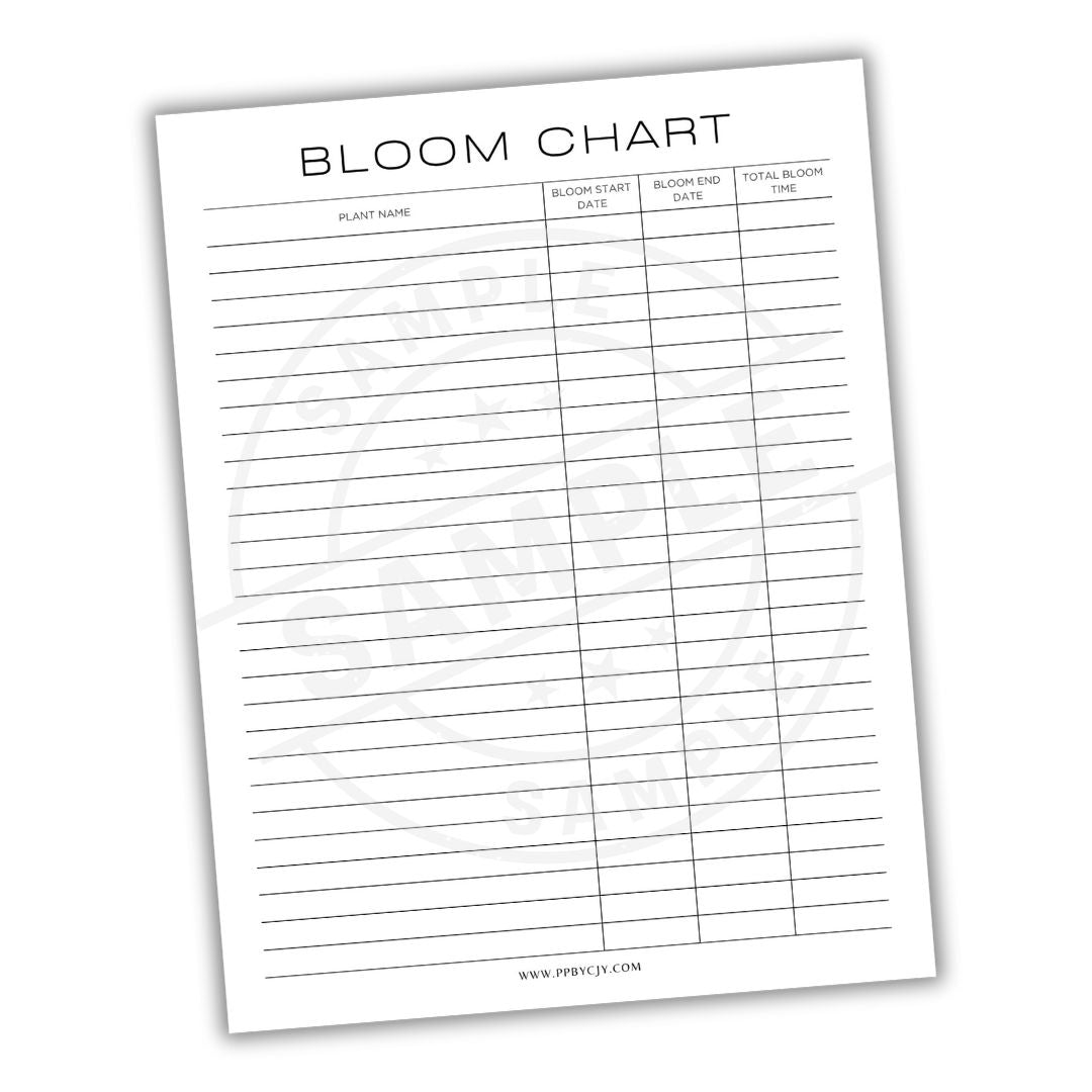 Bloom Chart template on a white background
