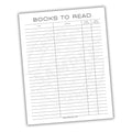 Sheet titled 'Books to Read' with columns for title, author, start date, and finish date on a white background.