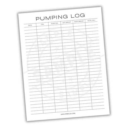 Breastfeeding Pumping Log Printable PDF Template