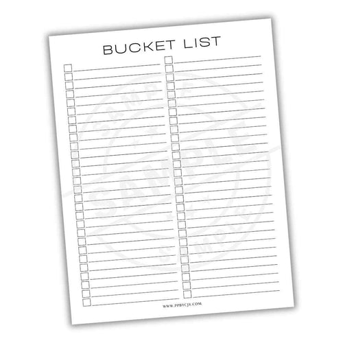 Bucket List Printable PDF Template
