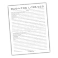 Business Licenses Printable PDF Template