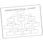 Blank organizational chart template on a white background