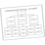 Blank organizational chart template on a white background