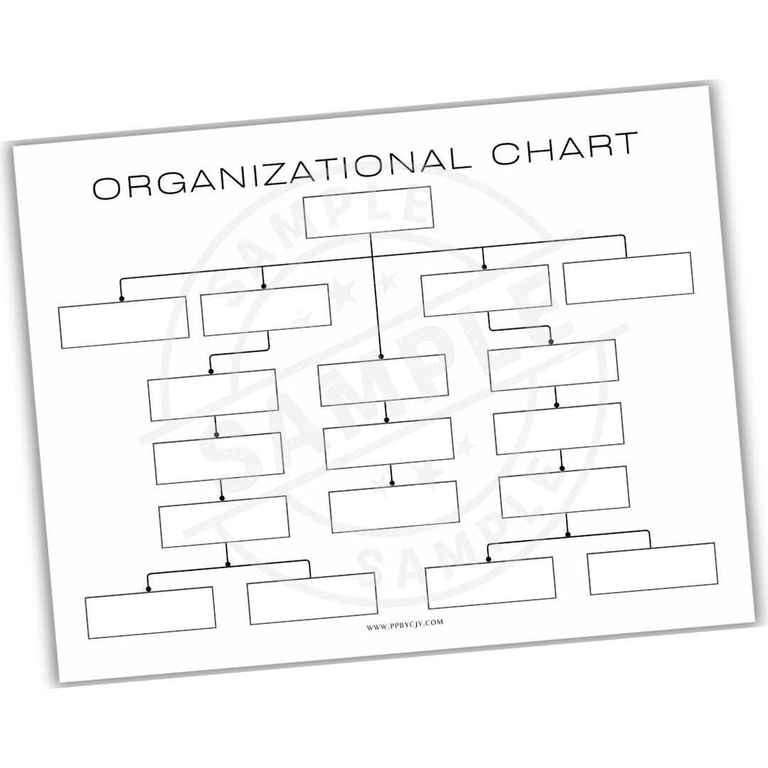 Blank organizational chart template on a white background