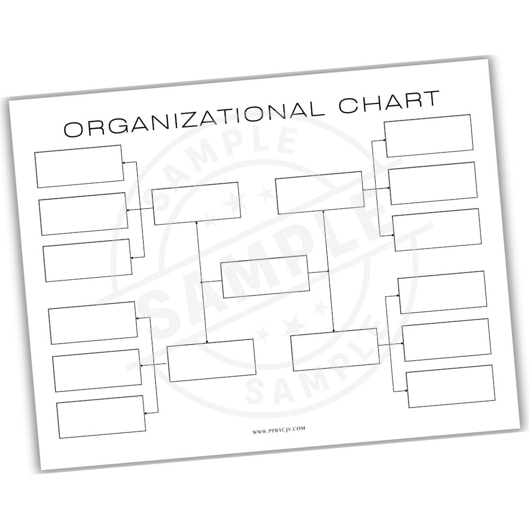 Blank organizational chart template on a white background