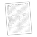 Campground Reservations Printable PDF Template