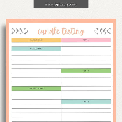 Candle Maker Testing Printable Template – Digital Download for Recording and Evaluating Candle Testing Results