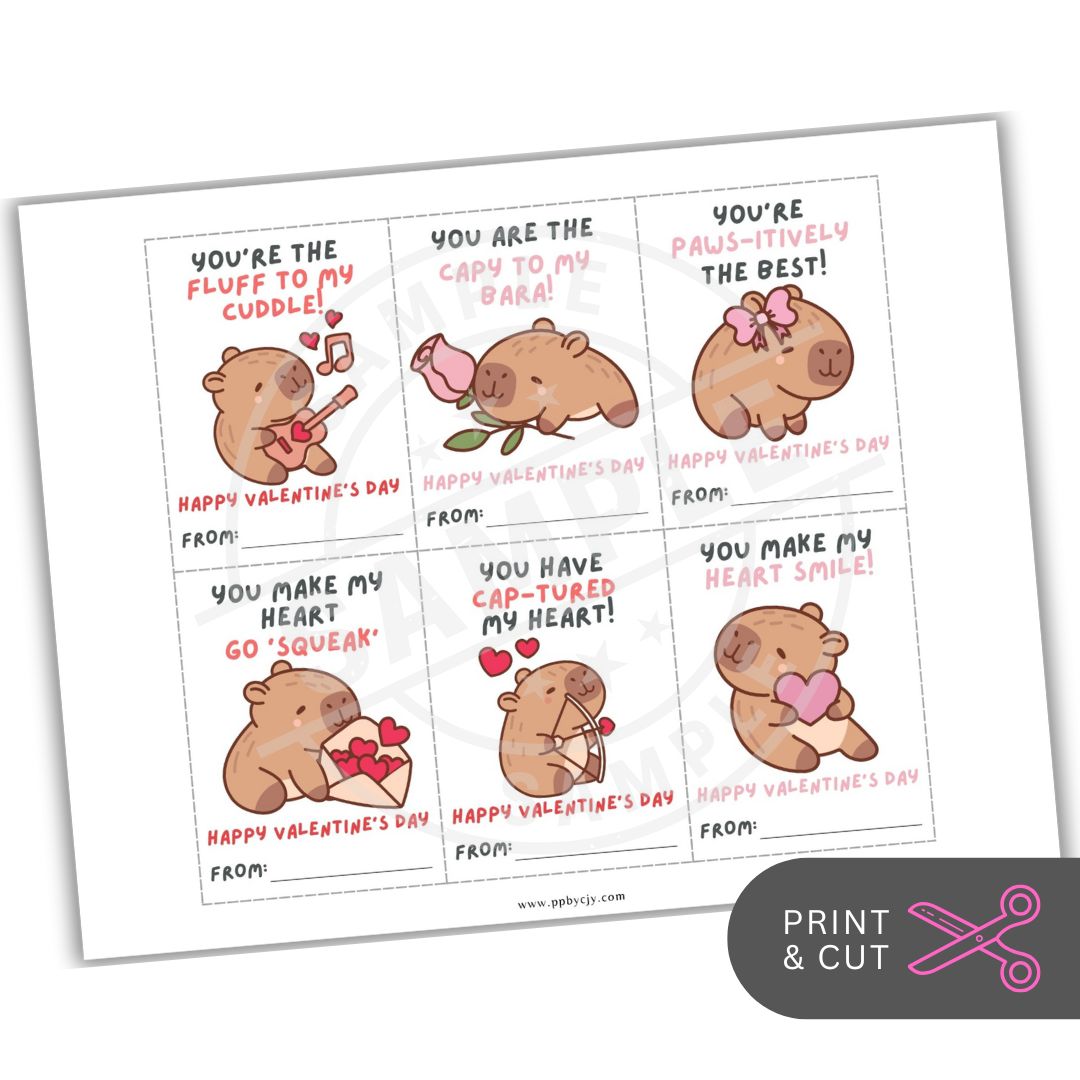 Valentine's Day cards with cartoon bears and cute sayings on a white background.