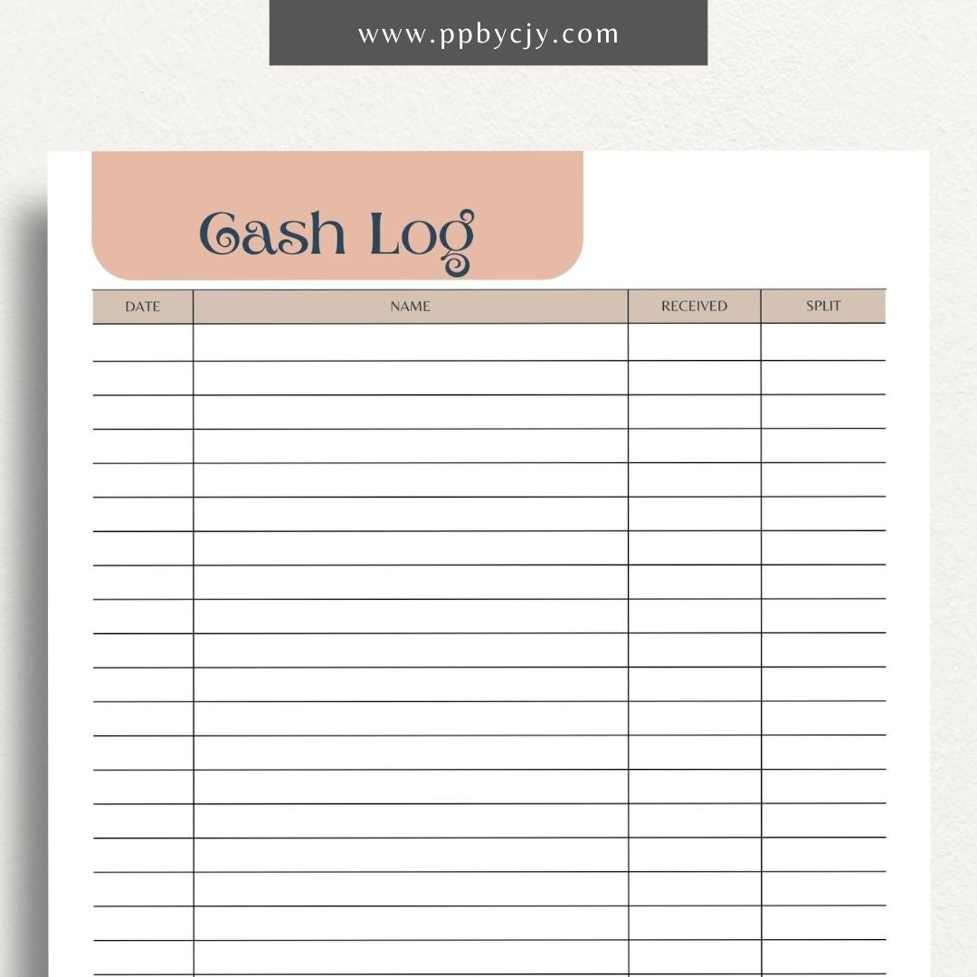 Petty Cash Breakdown Printable Template – Digital download for tracking and managing small cash expenses