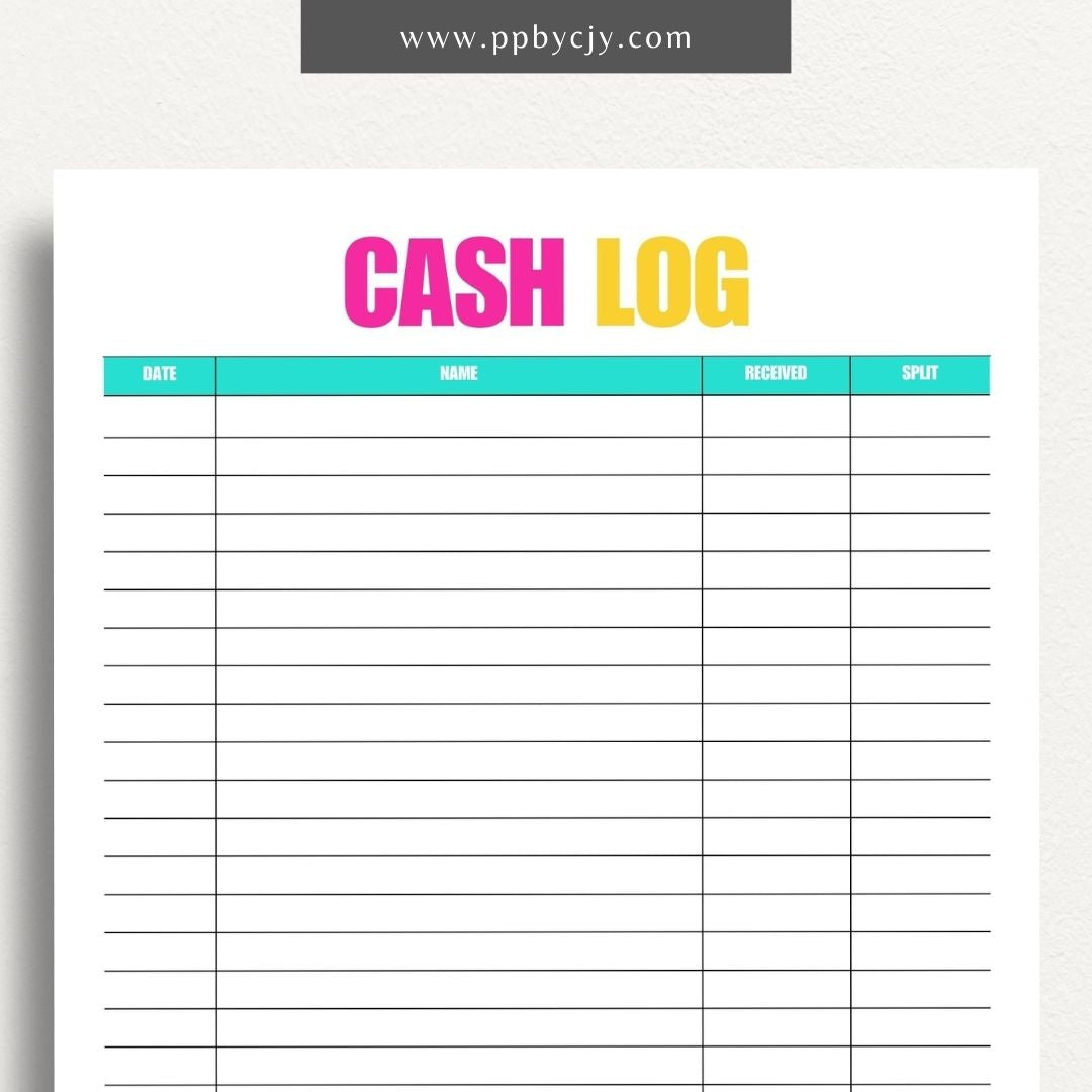 Petty Cash Breakdown Printable Template – Digital download for tracking and managing small cash expenses